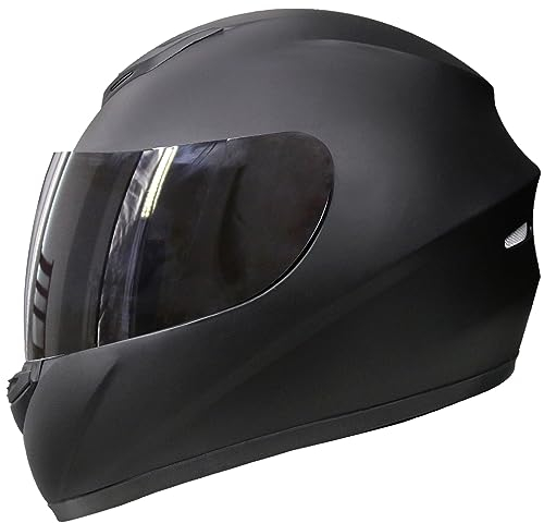 Zorax ZOR-819 Matt Black L (59-60cm) Full Face Motorbike Motorcycle Helmet Road Legal ECE 2206 + Dark Smoke Visor
