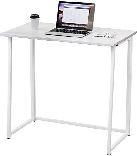YOLEO faltbar Schreibtisch, Klapptisch Computertisch Bürotisch Arbeitstisch Basteltisch für Home Office (Weiß)