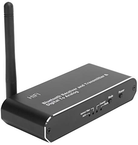 fasient1 DAC-Wandler, Digital-Analog-Audio-Wandler Glasfaser Koaxial zu Cinch mit Bluetooth-Sender Empfänger für TV Bluetooth Kopfhörer Lautsprecher MP3 usw.
