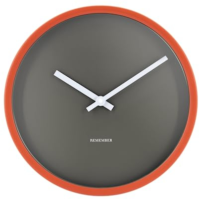 REMEMBER Wanduhr Mocca - 4,5 cm, Ø 30 cm - Quarz Uhrwerk - große Wanduhr