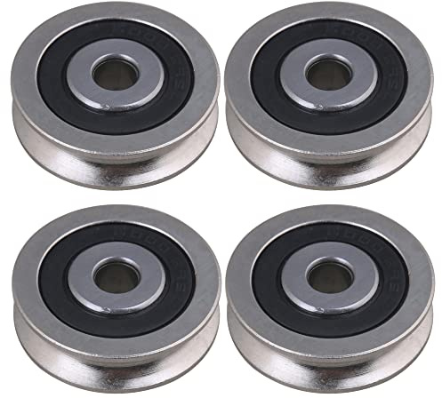 CNBTR 4 Stück U-Type Lager Riemenscheibe Rad 6x30x8mm Belastung 355kg Silber für Tür Fenster