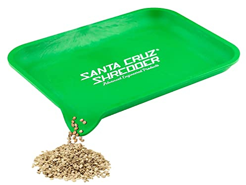 Santa Cruz Shredder Plateau à rouler en chanvre avec bec verseur pour un remplissage facile Bords arrondis lisses – Petit format (vert)