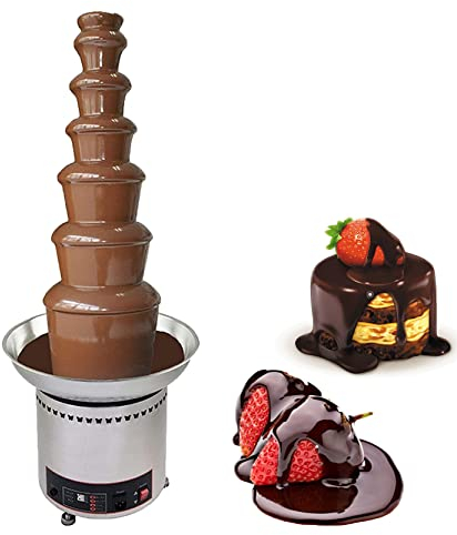 JINTAOMA Chocolate Fondue Fountain, 4-7 Tiers Fondue Cheese Butter Heating Melter Heating Fondue Machine Chocolate Fountain Adjustable Temperature, for Chocolate Candy Butter Cheese,7floors