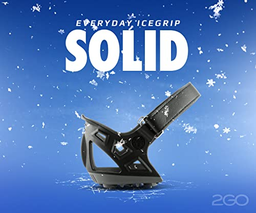2GO Everyday Icegrip SOLID Fersen-Spikes, Anti-Rutsch Schuhspikes, Schuhkrallen, Steigeisen, Schnee Spikes, Schneeketten für Schuhe, optimaler Halt auf EIS & Schnee, Gr. L