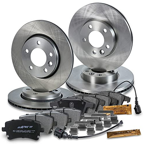 ATEC Germany Bremsenset inkl. Bremsscheiben Vorne Ø 308 mm Belüftet + Hinten Ø 294 mm Belüftet + Bremsbeläge Vorne & Hinten Kompatibel mit VW MULTIVAN T5 T6 TRANSPORTER T5 T6 CARAVELLE T6