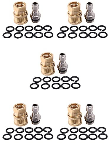 Pavewood 5X Adattatori per Pulitore, Kit di Disconnessione 1/4 Pollice con 50 Giunti Torici. 5000 Psi