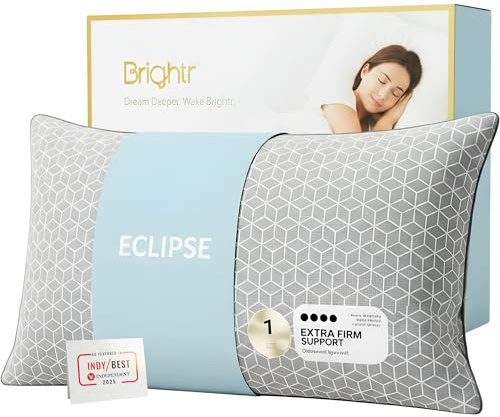 Brightr® Eclipse Extra Festes Memory-Foam-Kissen 40 × 60 cm | Sehr festes, höhenverstellbares Kopfkissen | Extra Fester Halt für Kopf & Nacken | Für Seiten-, Rücken- & Bauchschläfer |