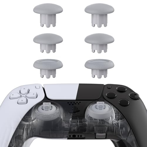 eXtremeRate Edge Joystick pour ps5 pour ps4 Manette | 6 Joysticks Interchangeables pour ps5 pour ps4, Gris Clair