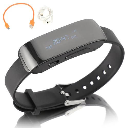 Reloj Grabadora De Voz, Grabadoras De Voz Digitales con Cancelación De Ruido, Grabadora De Pulsera De Audio De Grabación Larga con Reproducción, Visualización De La Hora, (16G)