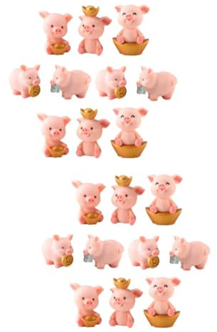 Warmhm 2 Sets Bastel-Desktop-Ornament Schweinchen-Modelle Harzfiguren Für Harz-landschaftsdekor Und Harz-wohndekor 10 Stück * 2