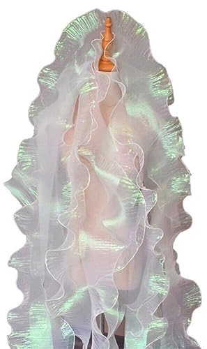 Sanfly 1 Yard Meerjungfrau Falten Spitze Stoff Gradient Farb Nähtätigkeit Rüsche Falten Chiffon Trimm Organza Tüll Stoffapparat Für Stoff