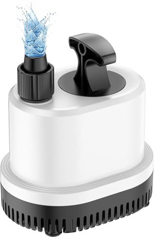 Forever Speed Bomba de agua pequeña sumergible ultraligera para estanque, bomba subacuática con 3 boquillas, para acuario, jardín, estanque, fuente 2500L/H 40 W