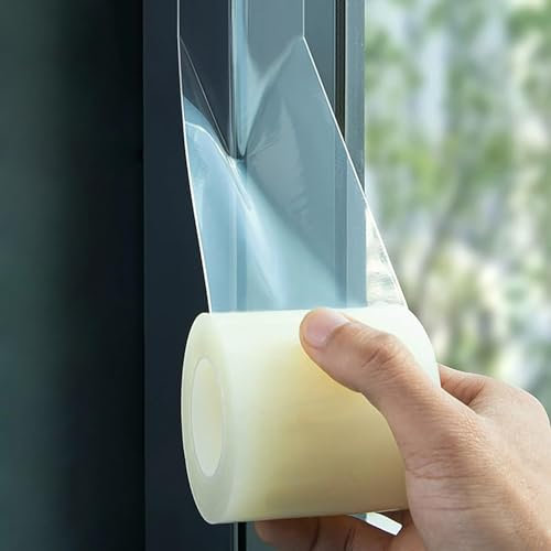 Tira de sellado transparente para ventana de aire acondicionado, 5 cm x 7 m, sin ensuciar, kit de sellado de ventana de aire acondicionado para invierno, cinta aislante de CA para ventanas sin