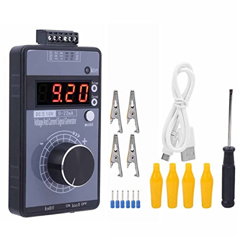 Generatore di Segnale di Tensione di Corrente CC 0‑10 V/0‑22 MA, Simulatore Analogico Regolabile di Tensione di Corrente, Generatore di Funzioni Regolabile con Display LCD
