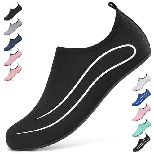 BARFULKER Badeschuhe Damen Herren Wasserschuhe Neoprenschuhe Strandschuhe Aquaschuhe Surfschuhe Schwimmschuhe Wassersportschuhe Barfuß Schuhe Leicht Hausschuhe. Gr.34-47