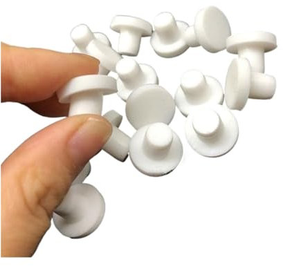 snap-on hole plug，Blanking End Caps。 10pcs Round Solid Silicone Rubber Seal Bore 2mm-14mm Hole Plugs Blanking End Caps Seal T Type Stopper(White,4mm)