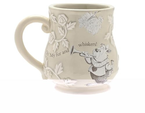 Disney – Alice au pays des merveilles – Tasse rose en relief – Le lapin blanc – Décoration et articles ménagers H 10 cm x L 12 cm x P 9 cm