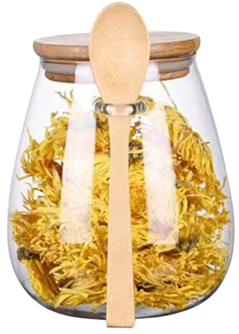 Barattoli di vetro - Contenitori per avena notturna, contenitori trasparenti per condimenti | Contenitore in vetro trasparente con coperchio in legno, contenitori per zucchero, caffè, sale, spezie, co