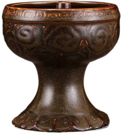 MUZIT Petroleumlampe, Petroleumlampe, Öllampe Vintage Petroleumlampe Heimbeleuchtung Kleine Öllaterne mit Dochten Öllampen Keramik Ist Paraffinlampe Butter Buddha Frontlicht