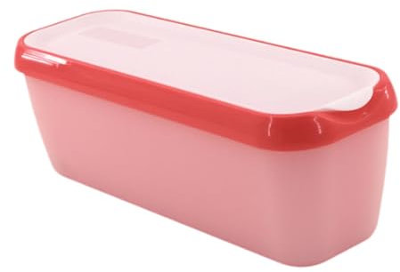 Contenant à Crème Glacée Contenant à Crème Glacée Rectangulaire Récipient de Stockage en Plastique Boîte de Conservation de Yaourt à la Mode, Rose