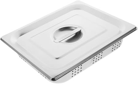 AUTSUPPL Multi-Purpose Buffet Serving Plate Stainless Steel Drain Tray Food Warmer Buffet Rectangular Dishes