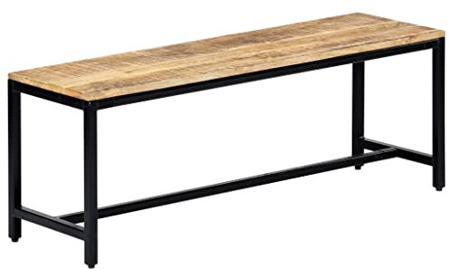 WKIEQACO Bänke, Küchen- & Essbänke, Essbank, 120 cm, massives Mangoholz grob