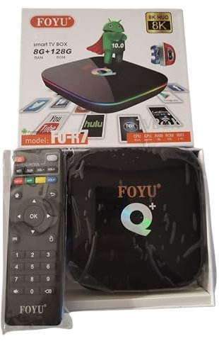 Generico For7 TV Box Android 8GB RAM 128GB ROM 8K WiFi Bluetooth Bianco per Televisori