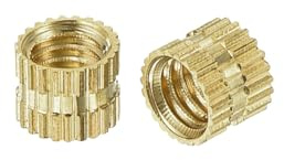 QUARKZMAN 150 Stück Gewindeeinsatz, M4 x 4mm(L) x 5mm(OD) Einschmelzgewinde Gewindeeinsätze mit gerändelter Messinggewindeeinsatz Einbettungsmuttern