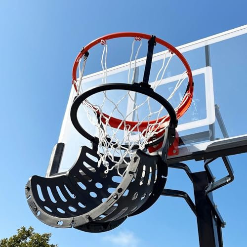 Wandmontierter Basketball Hoop Rebounder Basketballtrainer Basketball-Rebounder Return, hängender Shot Returner aus Kunststoff für den Außenbereich für effizientes Werfen, Basketballkorbball