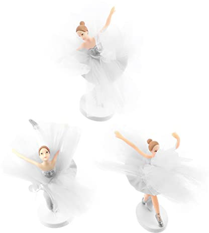 VANZACK 3sätze Kreative Ballerina Kuchen Toppers Für Geburtstag Mädchen Party Cake Dekoration Ballerina Dessert Ornament Tüllrock Figur Für Torten Und Leckereien