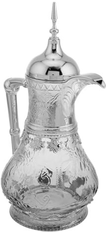 BIUDECO Jarra De Vidrio De Gran Capacidad Estilo Árabe Para Servir Bebidas Frías Té Café y Zumos Reuniones Familiares y Fiestas