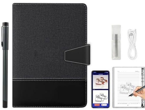 Digital Notebook Drawing Tablet with Smart Pen, Real-Time Syn for Digitizing, Convert to Text,Storing and Sharing Paper Notes, Electronic Writing Board Compatible with Smartphone Tablet,black B