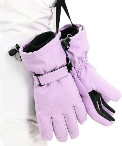 NexusGoods wasserdichte Warme Touchscreen Skihandschuhe - Für Damen Und Herren - Für Ski, Snowboarden, Schneemobilfahren Und Winterwandern (Lila,L)