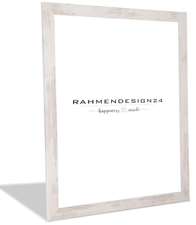 Rahmendesign24 Bilderrahmen Puzzlerahmen | Weiß Vintage 40x100cm | Acrylglas ANTIREFLEX/ENTSPIEGELT | Galerierahmen Wechselrahmen Deko Wandrahmen Tischrahmen