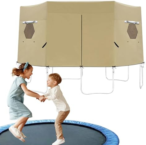 Trampoline Canopy - 12ft Uv Protection Awning Cover | Tear Resistant Foldable Sunblock Shade Cloth, Water Resistant | Patio Outdoor Sports Activities | Garden, Backyard, Park, Playground, Kids