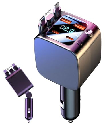 Auto-Ladegerät mit Sternenlicht 2 USB-Anschlüsse Schnellladung Auto-Zubehör