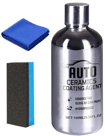 Sigillatura in ceramica per auto, 100 ml, liquido per la cura della finitura lucida, incluso in microfibra, per veicoli e camion, trattori, rimorchi, SUV,