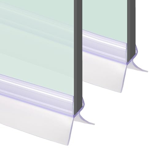 MUYFIO Shower Door Bottom Seal 2-Pack x 100cm, Fits 4-6mm Glass | Covers Up to 20mm Gap, Replacement Strip for Shower Screen