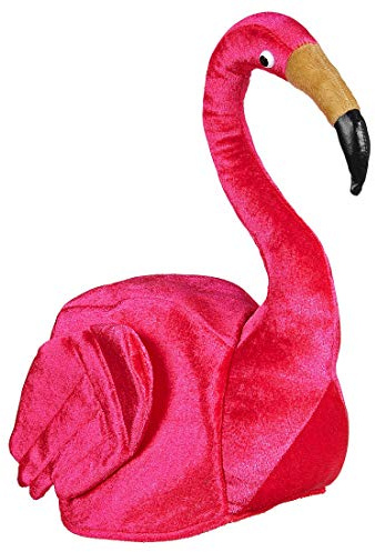 Amakando Tierische Flamingo-Mütze für Damen & Herren/Pink/Angesagter rosa Vogel-Hut Paradiesvogel/Bestens geeignet zu Sommerfest & Junggesellenabschied