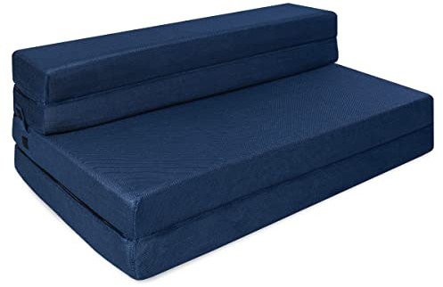 Milliard Trifold Mattress and Sofa Bed for Living Room, Sleeping, Camping | Twin XL Size, Folding Chair Bed with Washable Cover, Floor Couch for Adults, Convertible Sleeper Chair