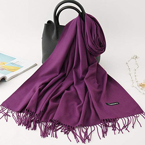 ARTQ Schals Für Damengeeignet Für Den Frühling Damen Faux Cashmere Große Quaste Schal Schal Lila Damen Wickelschal Weich Bequem Hautfreundlich Warm Langlebig Damen Schal Muttertagsgeschenk