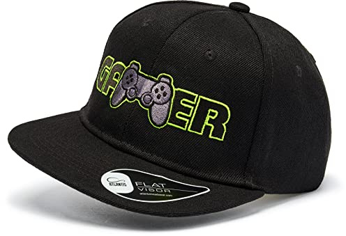 minifan Kinder Gamer Cap : Gamer - Basecap Kappe für Zocker Jungs Kappe Cappy Jungen Mütze Kind Kappi (Black)