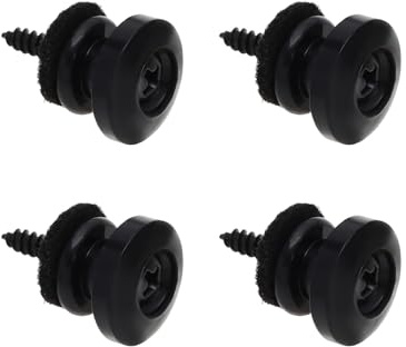 ECSiNG 4 Stücke Gitarrengurt Fixateur Pilze Kopf E-gitarre Gurtschlösser Metall Gurtschloss Gitarre Knopf Pin Schnalle Schwarz
