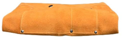 Tablier de Soudage en Cuir, Tablier Anti-brûlure épaissi avec Poches, Tablier D'électricien pour le Travail du Bois, Tablier de Soudeur de Forgeron avec Sangles de Dos et de Cou Réglables(Jaune)