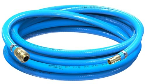 AUPROTEC Druckluftschlauch Set 8mm Ø Innen 15m PVC-Schlauch I Mit Messing Schnellkupplung für Druckluft-Kompressor I AUPROTEC Kompressorschlauch hochflexibel