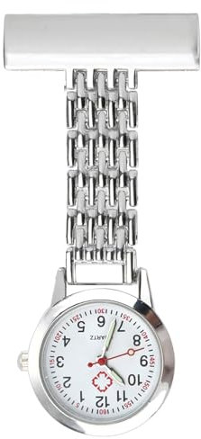 OMCGG Reloj de bolsillo para enfermeras, movimiento de cuarzo de aleación, reloj de bolsillo para médico, fácil lectura, reloj de solapa que brilla en la oscuridad, broche colgante para enfermera y