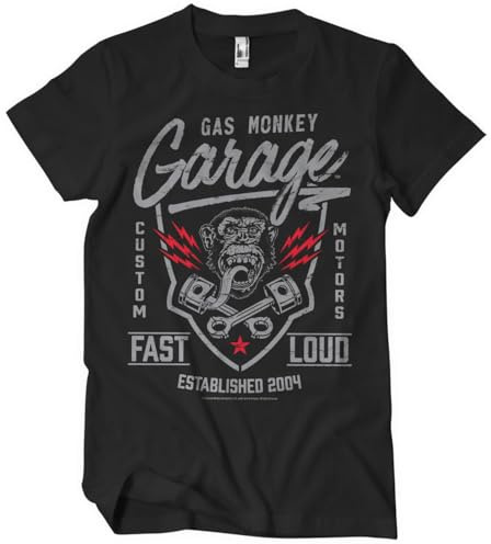 Gas Monkey Garage Offizielles Lizenzprodukt Fast'n Loud Herren-T-Shirt (Schwarz), X-Large
