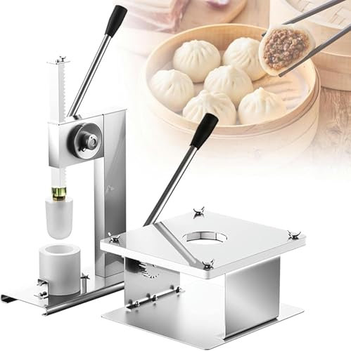 GFXYQPDNV Semi-Automatic Baozi Maker,Manual Bun Making Machine,with 3 Pieces of Mold Steel Chinese Bao Making Mold for Cooking Delicious Baozi