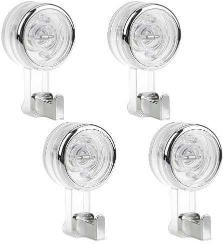 YunBey 4 Piezas Ganchos Ventosa Gancho Ventosa Fuerte Extraíbles y Reutilizables Ganchos Adhesivos para Pared para Baño Cocina Ducha Puerta (Transparente)