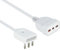 Electraline 46024 Mini Prolunga domestica Salvaspazio con Spina Piatta 16A, Presa Bivalente 10/16A, Lunghezza 50cm, Cavo H05VV-F 3G1, Bianca